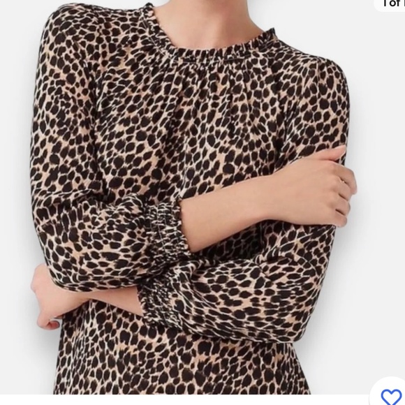 J. Crew Factory Ruffleneck Leopard Dress - Picture 9 of 14